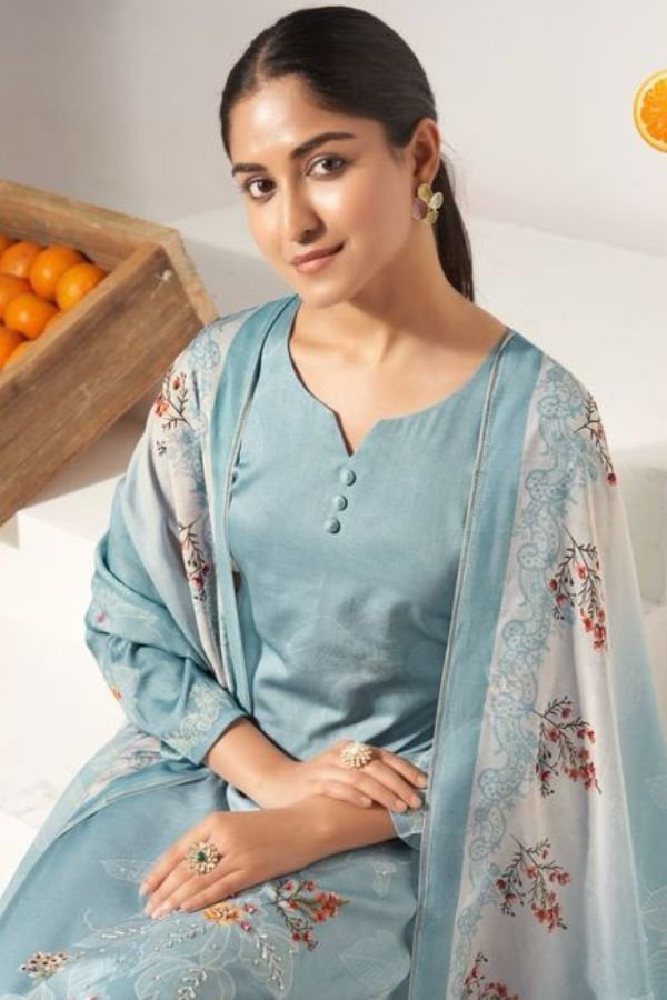 Kesar Karachi Jhalak Jam Silk Printed Salwar Suit 2504