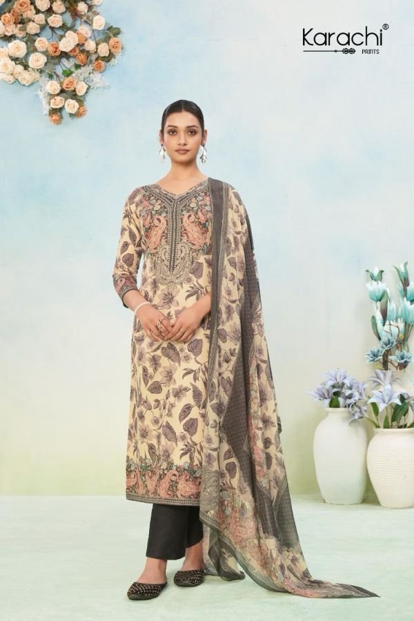 Kesar Karachi Paradise Jam Satin Printed Salwar Suit 98001