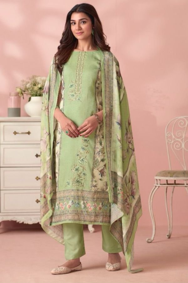 Kesar Karachi Shiana Jam Satin Printed Salwar Suit 95002