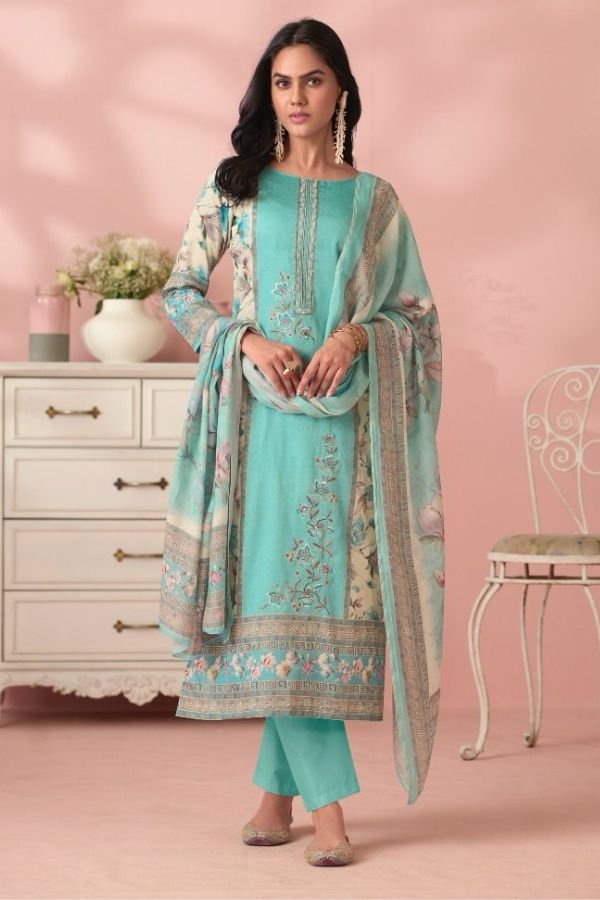 Kesar Karachi Shiana Jam Satin Printed Salwar Suit 95003