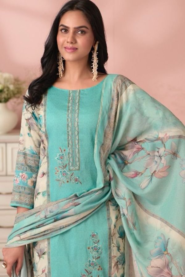 Kesar Karachi Shiana Jam Satin Printed Salwar Suit 95003