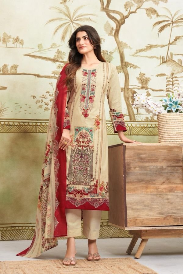 Mumtaz Arts Grace Cotton Ladies Unstitched Suit 1302