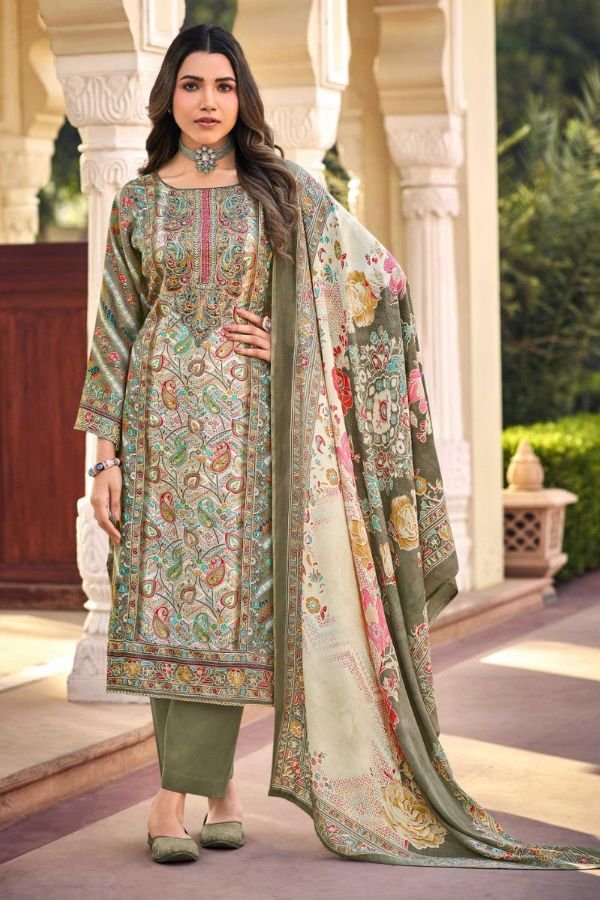 Mumtaz Arts Moksha Jam Satin ladies Unstitched Suit 101