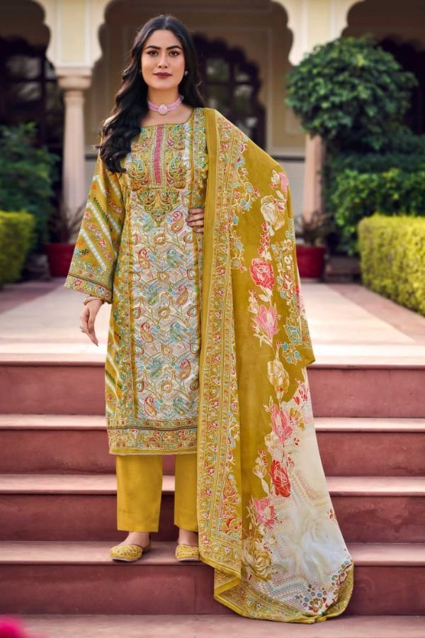 Mumtaz Arts Moksha Jam Satin ladies Unstitched Suit 102
