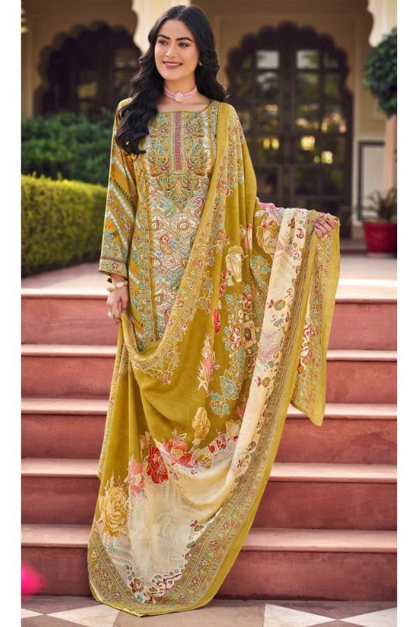 Mumtaz Arts Moksha Jam Satin ladies Unstitched Suit 102