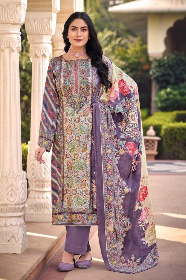 Mumtaz Arts Moksha Jam Satin ladies Unstitched Suit 104