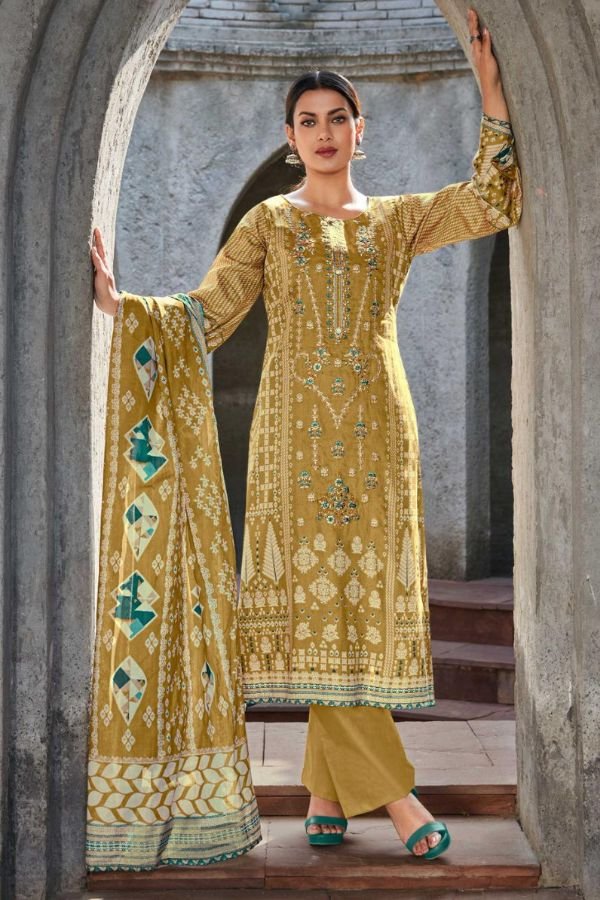 Mumtaz Arts Nimrit Jam Satin ladies Unstitched Suit 1002-05