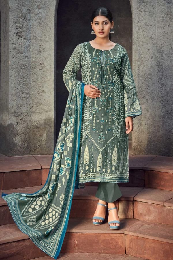 Mumtaz Arts Nimrit Jam Satin ladies Unstitched Suit 1004-06