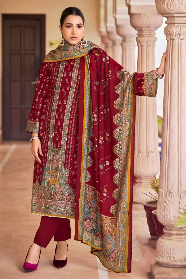 Mumtaz Arts Safarnama Muslin ladies Unstitched Suit 1003