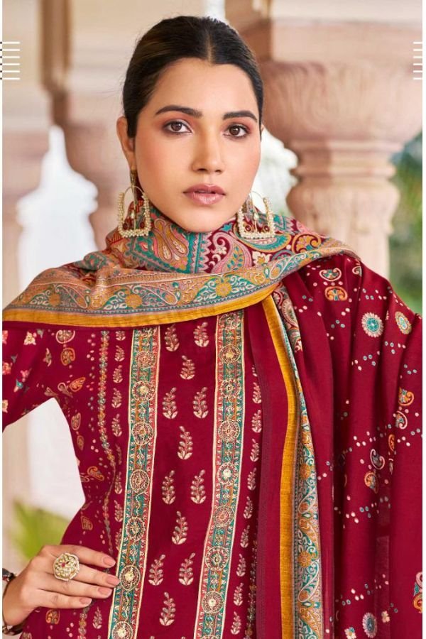 Mumtaz Arts Safarnama Muslin ladies Unstitched Suit 1003
