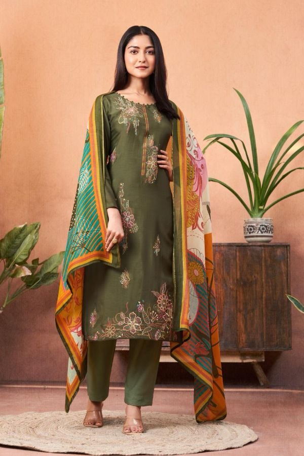 Mumtaz Arts Simran Muslin ladies Unstitched Suit 1802