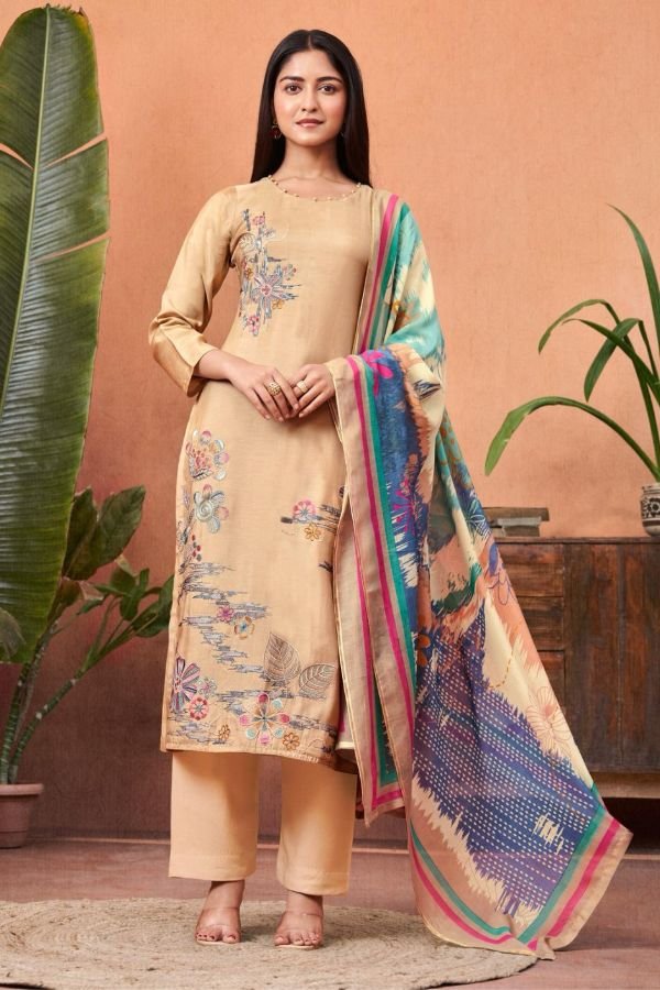 Mumtaz Arts Simran Muslin ladies Unstitched Suit 1803