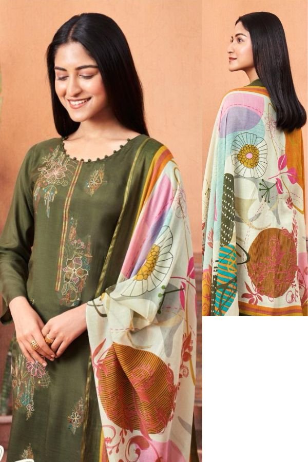 Mumtaz Arts Simran Muslin ladies Unstitched Suit 1802