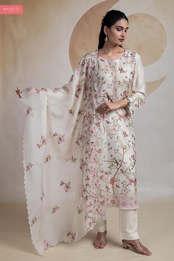 Naariti Barzah Muslin Embroidered Unstitched Suit AGOG-02