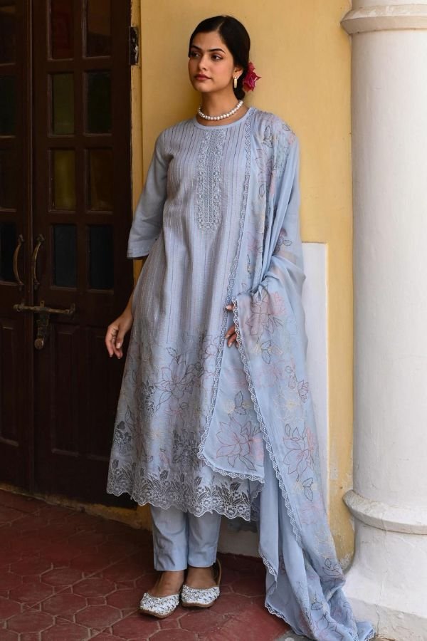 Naariti Glamiz Linen Embroidered Unstitched Suit AGOG-01