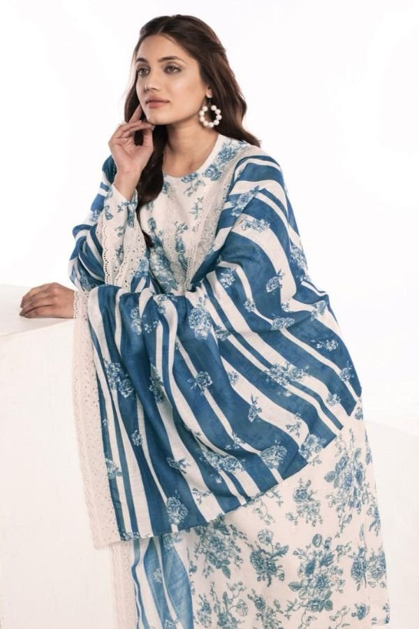 Naariti Jasmine Linen Printed Unstitched Suit AGOG-02