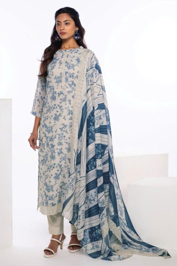 Naariti Jasmine Linen Printed Unstitched Suit AGOG-03