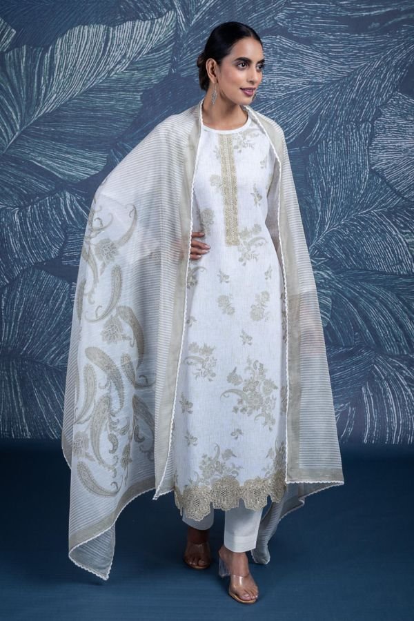 Naariti Nawar Linen Printed Unstitched Suit AGOG-02