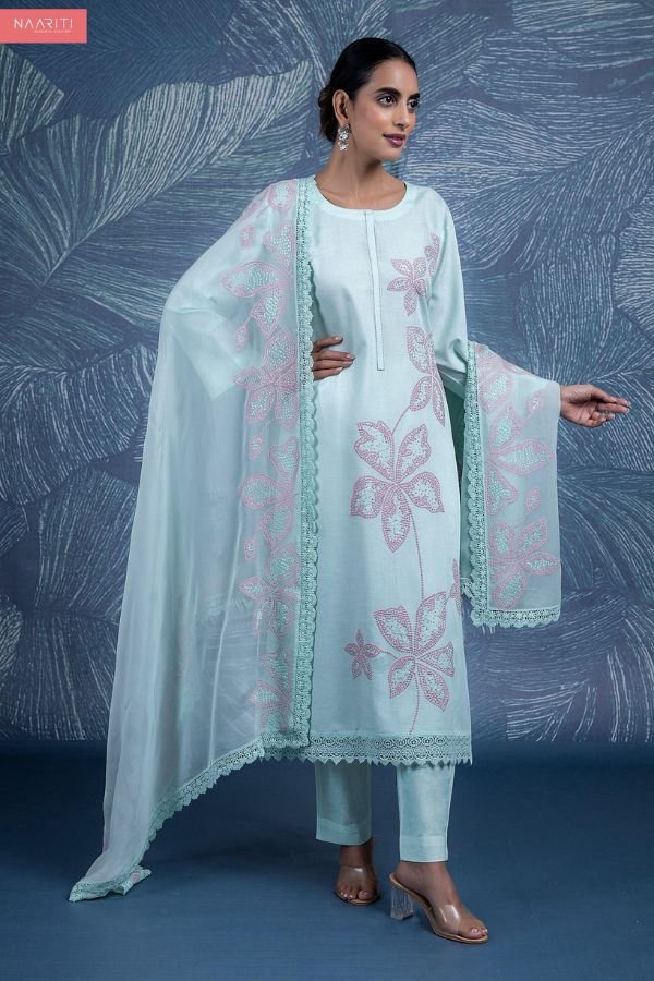 Naariti Ojnaar Linen Embroidered Unstitched Suit AGOG-03