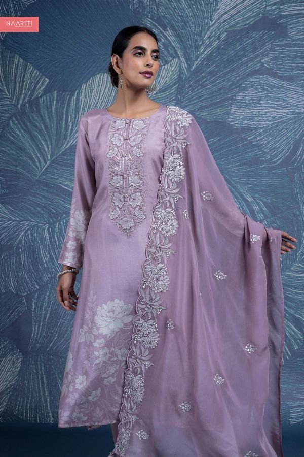 Naariti Pareet Muslin Embroidered Unstitched Suit AGOG-01