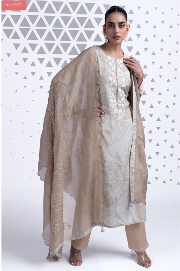 Naariti Riyasa Muslin Printed Embroidered Unstitched Suit AGOG-01