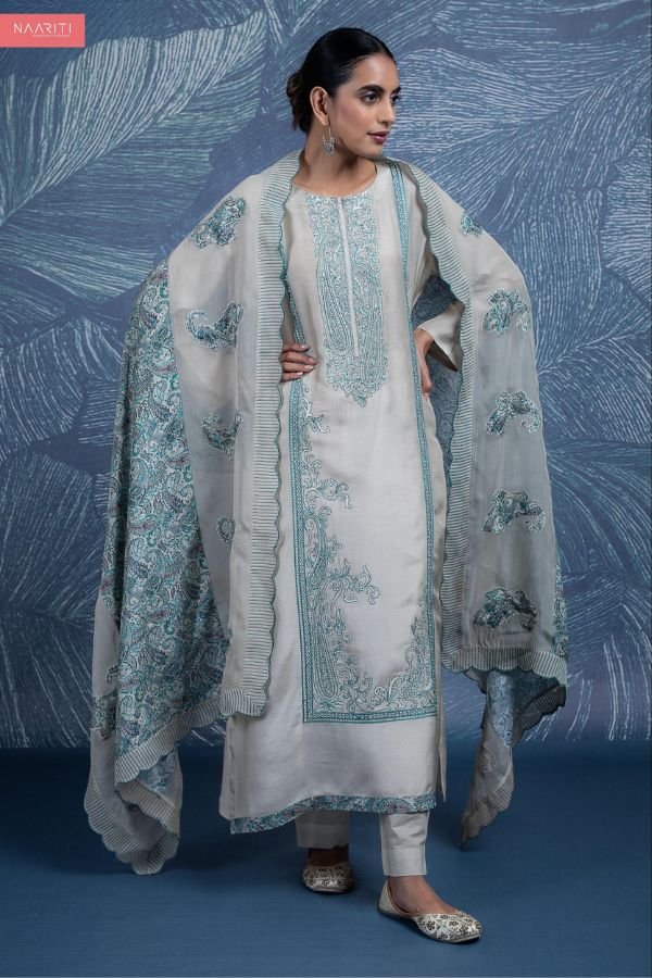 Naariti Seerat Muslin Embroidered Unstitched Salwar Suit AGOG-01