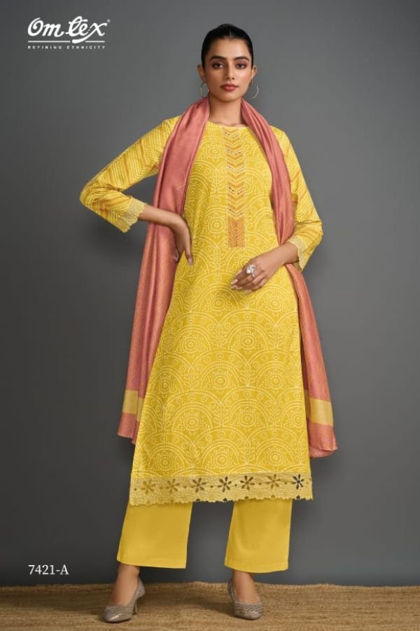 Omtex Glamour Gaze Lawn Cotton Printed Ladies Salwar Suit 7421-A