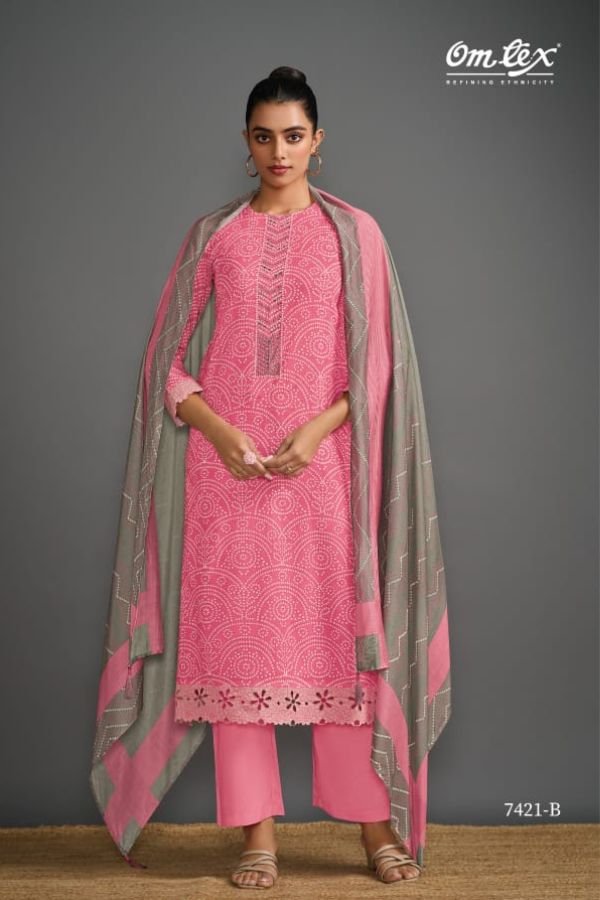 Omtex Glamour Gaze Lawn Cotton Printed Ladies Salwar Suit 7421-B