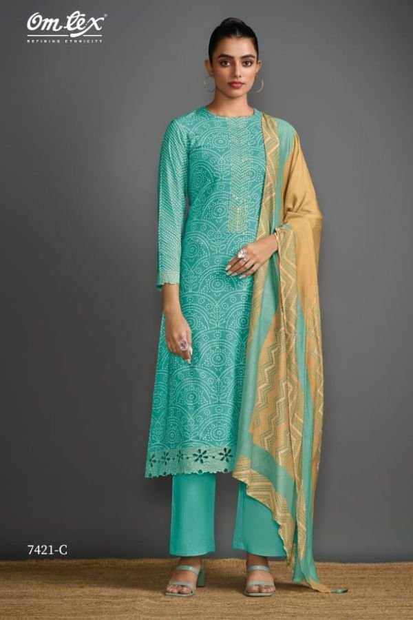 Omtex Glamour Gaze Lawn Cotton Printed Ladies Salwar Suit 7421-C