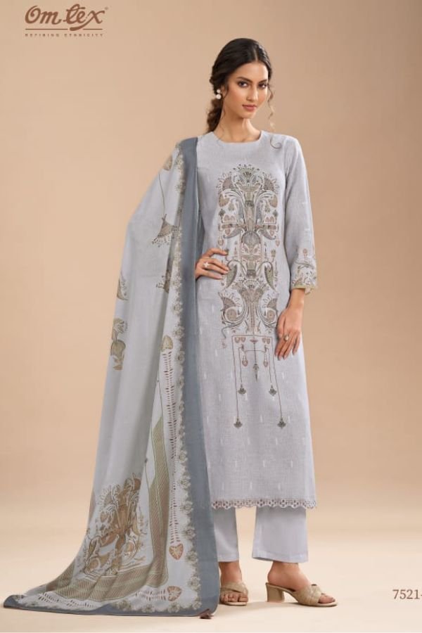 Omtex Shireen Linen Printed Ladies Salwar Suit 7521-A