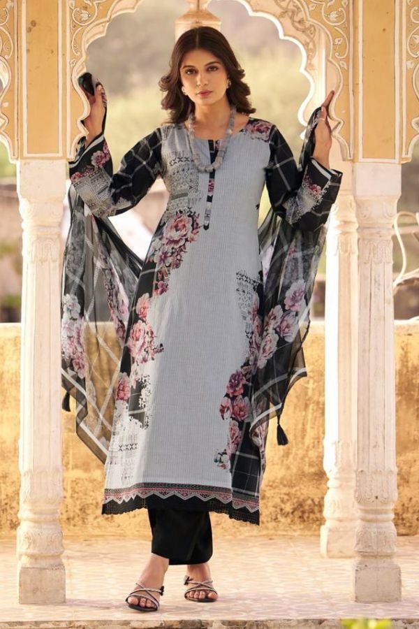 PRM Trendz Kaviar Lawn Cotton Unstitched Salwar Suit 12099