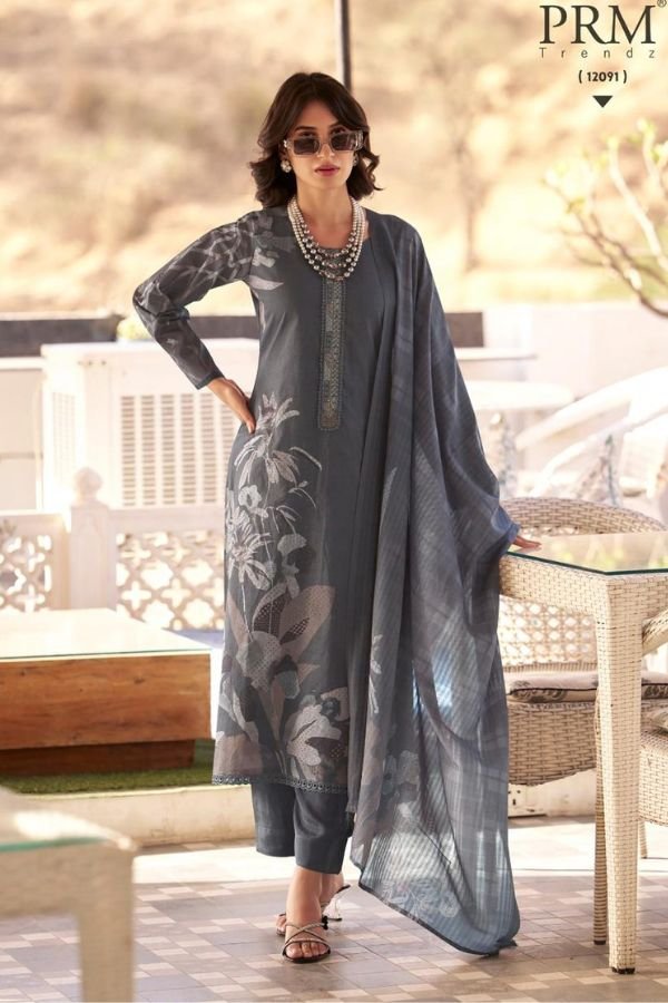PRM Trendz Libaas Lawn Cotton Unstitched Salwar Suit 12091
