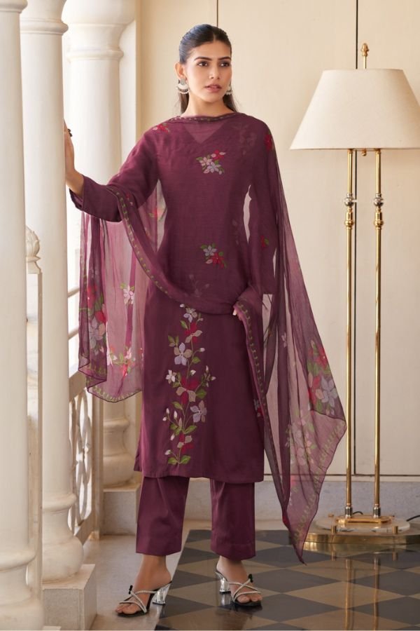 Rupali Fashion Mihika Jaam Satin Ladies Salwar Suit 1303