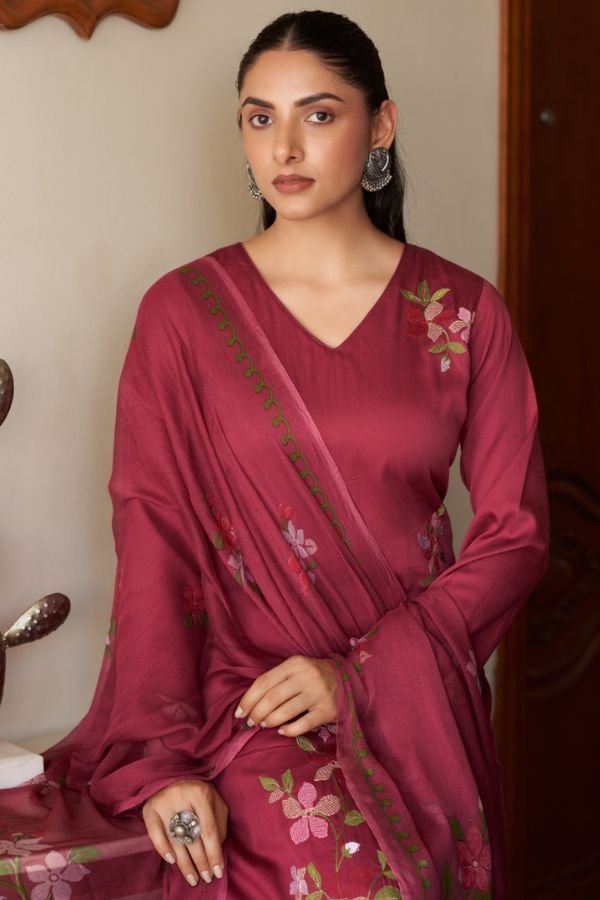 Rupali Fashion Mihika Jaam Satin Ladies Salwar Suit 1306