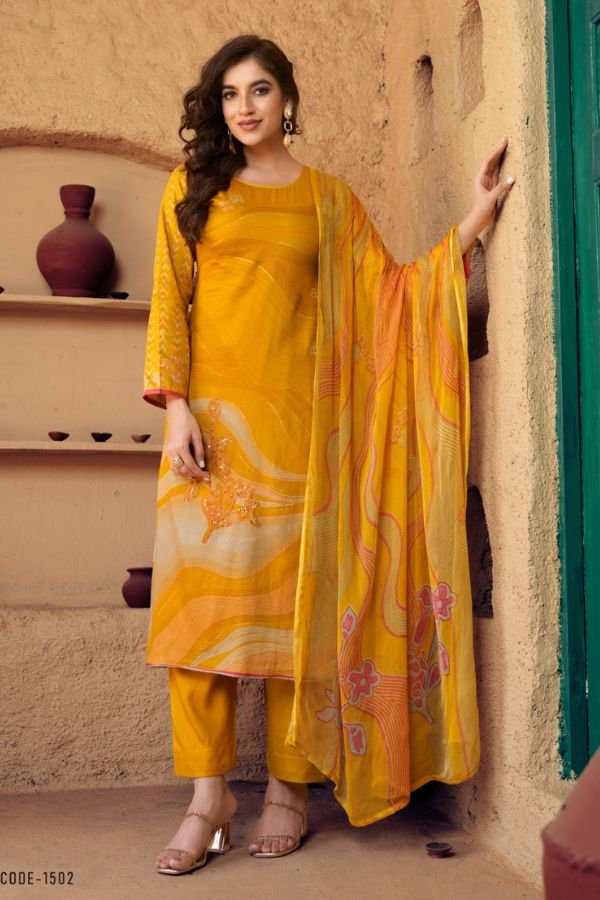 Rupali Fashion Sundari Jam Satin Unstitched Ladies Suit 1502
