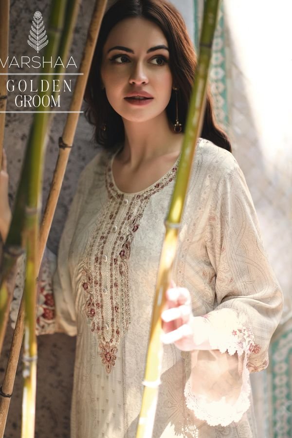 Varsha Fashions Golden Groom Muslin Salwar Suits GG-02
