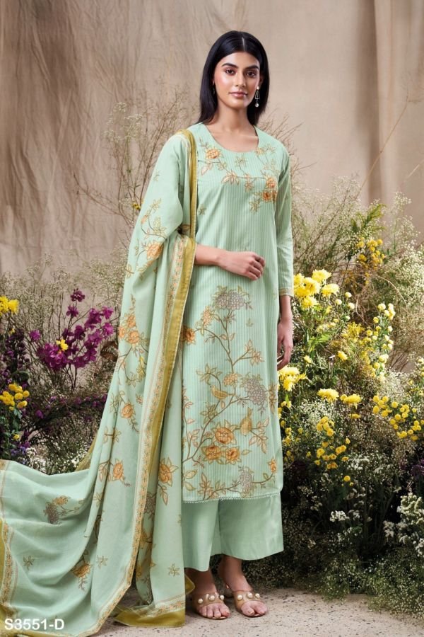 Ganga Fashion Calina S3551 Cotton Ladies Suit S3551-D