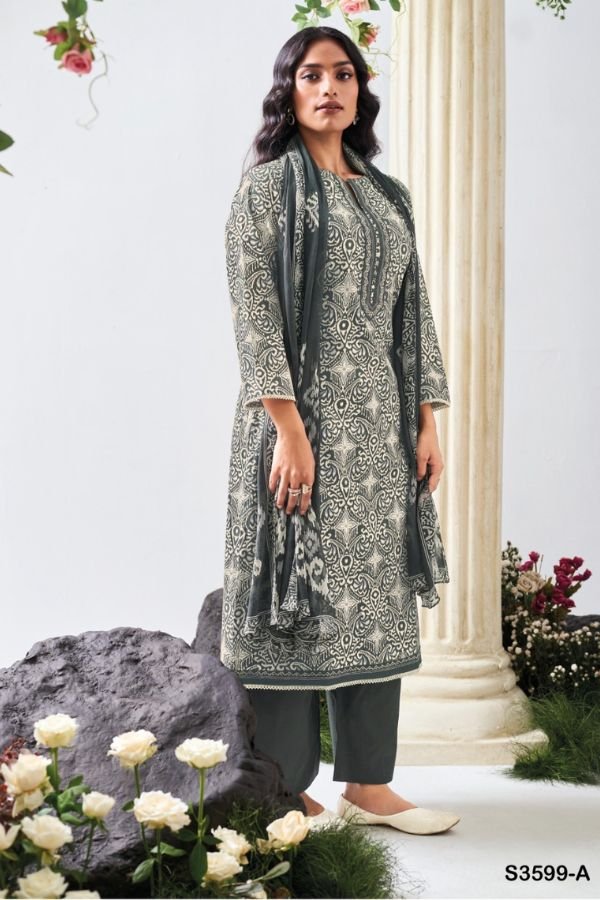 Ganga Fashion Christa S3599 Cotton Ladies Suits S3599-A