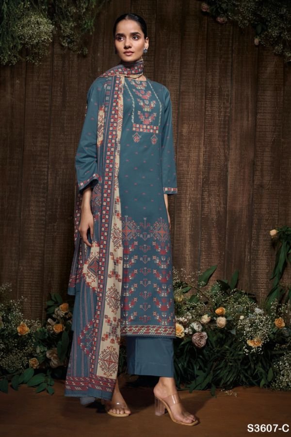 Ganga Fashion Denya S3607 Cotton Ladies Salwar Suit S3607-C