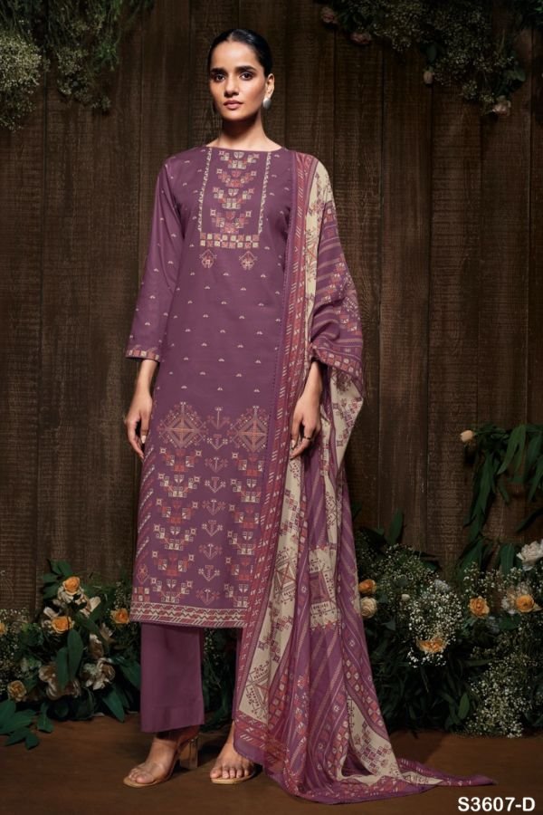 Ganga Fashion Denya S3607 Cotton Ladies Salwar Suit S3607-D