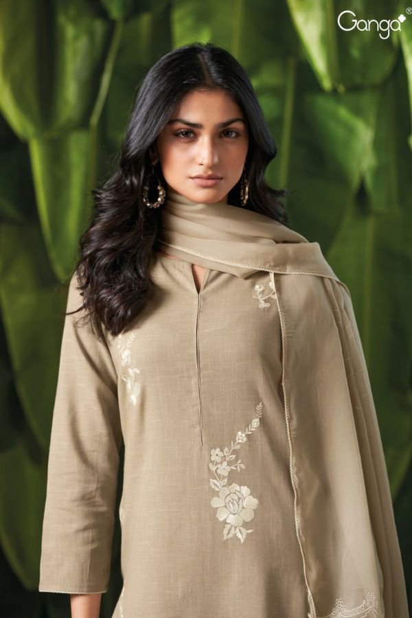 Ganga Fashion Ebony S3454 Cotton Linen Salwar Suits S3454-B