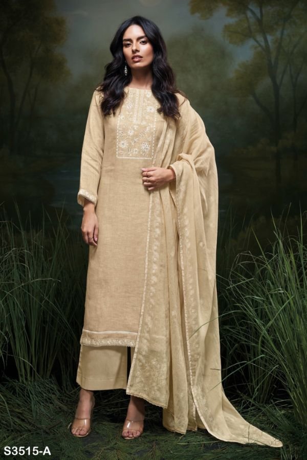 Ganga Fashions Hajira S3515 Linen Ladies Salwar Suit S3515-A