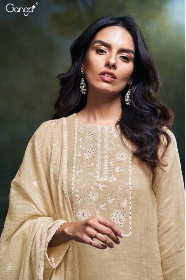 Ganga Fashions Hajira S3515 Linen Ladies Salwar Suit S3515-A