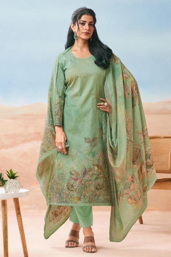 Glossy Simar Nehmat Lawn Cotton Printed Salwar Suit 9009-B