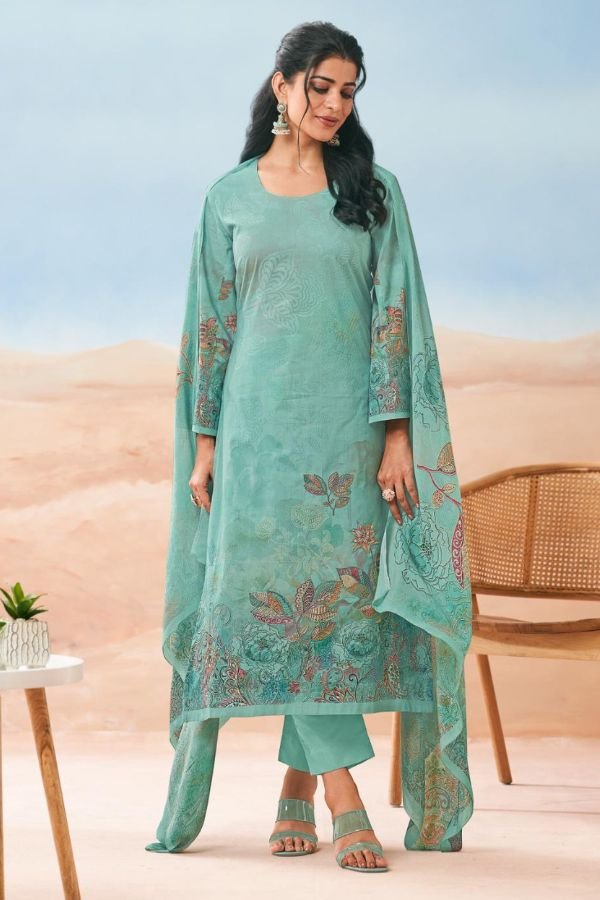 Glossy Simar Nehmat Lawn Cotton Printed Salwar Suit 9009-D