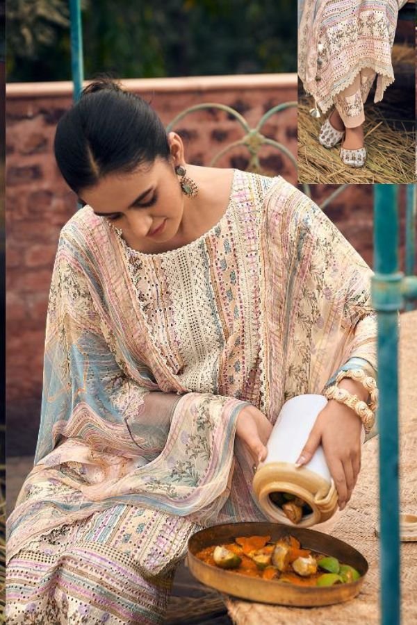 Jay Vijay Prints Aam Panna Cotton Unstitched Suit 10185