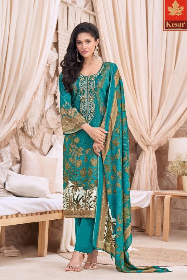 Kesar Karachi Sara Jam Satin Printed Salwar Suit 30001