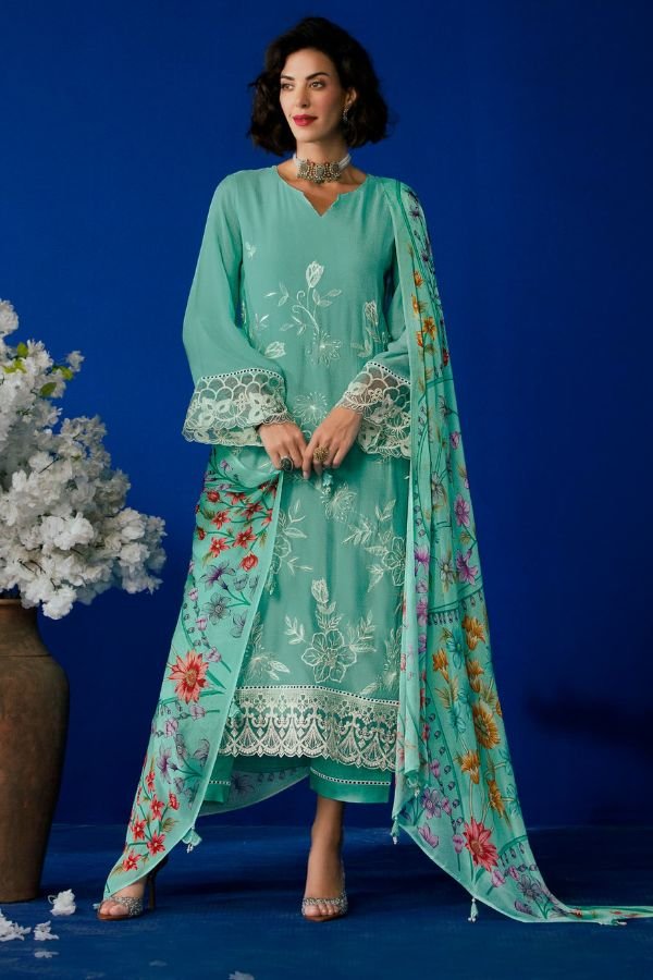 Kimora Fashion Heer Florus Muslin Ladies Salwar Suit 9665