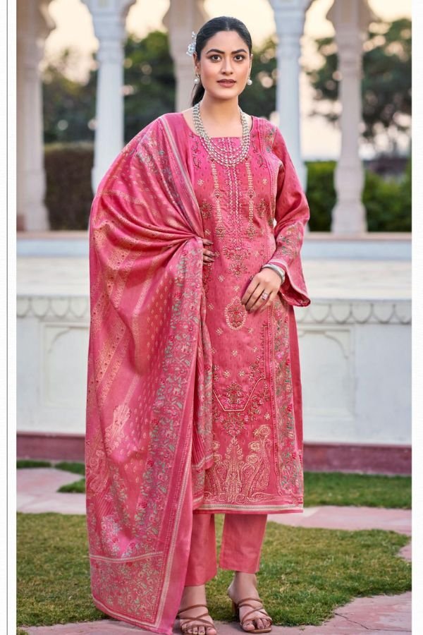 Mumtaz Arts Rose Jam Satin Ladies Unstitched Suit 1003