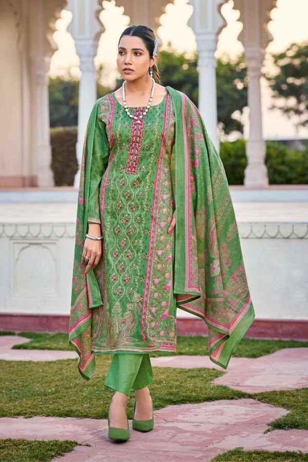 Mumtaz Arts Rose Jam Satin Ladies Unstitched Suit 1004